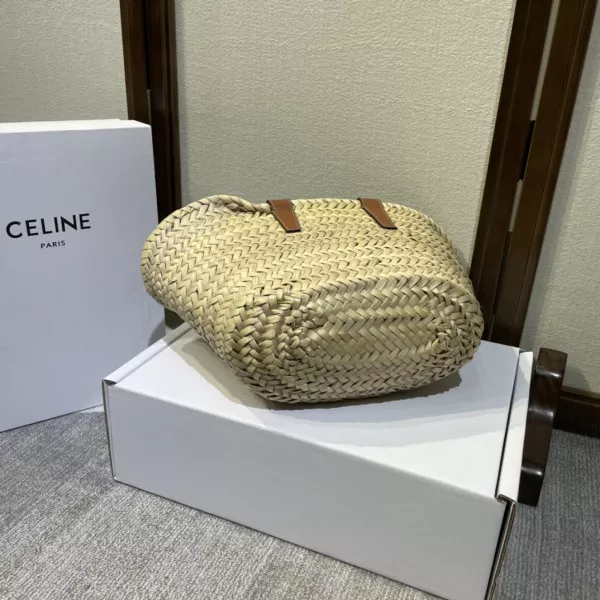 OldCobbler Bags CELIN* TRIOMPHE CELIN* CHANELASSIC PANIER IN PALM LEAVES AND CALFSKIN 0120