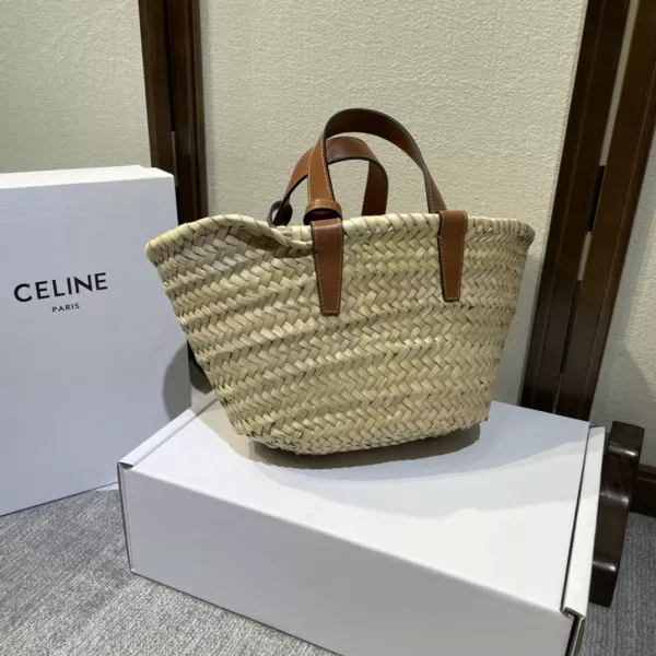 OldCobbler Bags CELIN* TRIOMPHE CELIN* CHANELASSIC PANIER IN PALM LEAVES AND CALFSKIN 0120