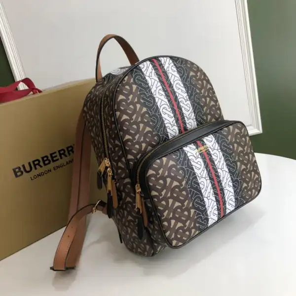 OldCobbler Bags BURBERRY TMONOGRAM STRIPE PRINT E-CANVAS BACKPACK 0130